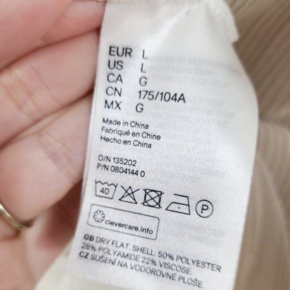 H&M x Pringle ribbed knit sweater dress cream high slit size Women's Size Large - Picture 10 of 10